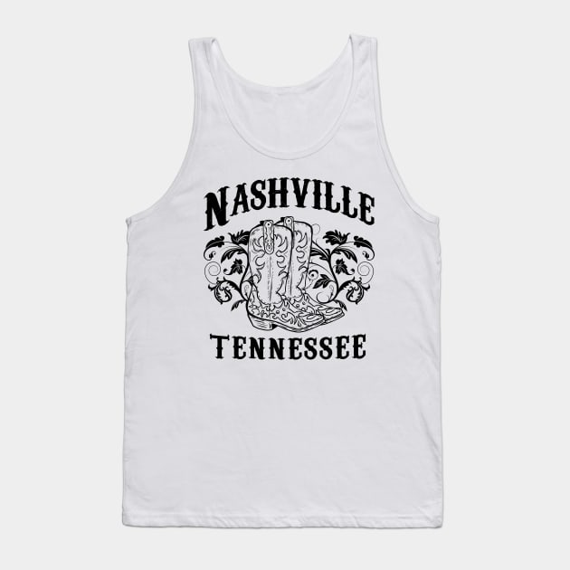 Nashville Tennessee Country Music Tank Top by AnnetteNortonDesign